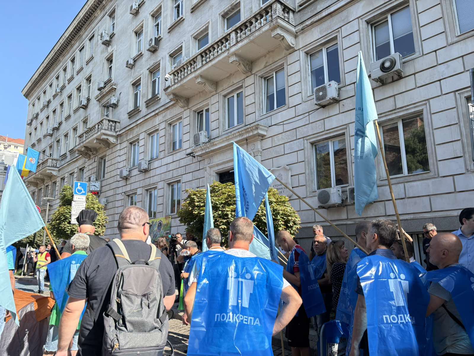 Протест на служителите в градския транспорт в София