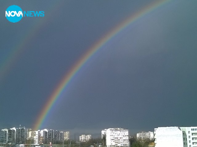 Красива двойна дъга в Бургас