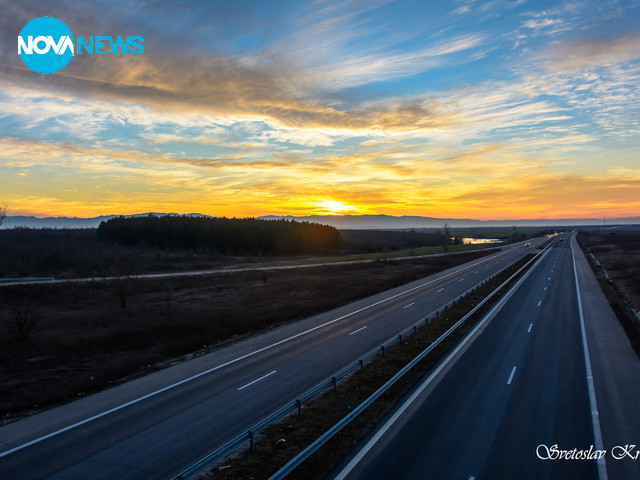 Залез над магистрала "Тракия"