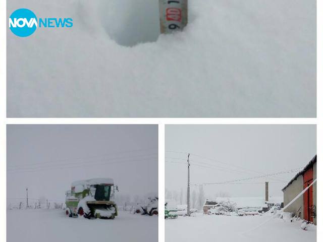 Снегът в гр. Омуртаг, обл. Търговище