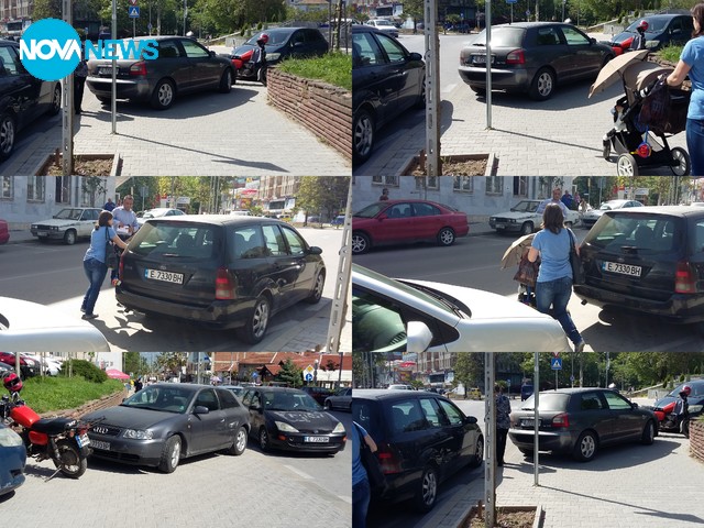 Абсурдно паркиране в центъра на Петрич
