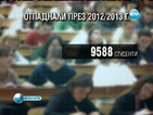 Над 9500 студенти са отпаднали от университетите през последната година