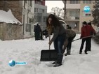 Младежи почистиха снега от улиците в Силистра