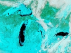 Големите езера в Северна Америка замръзнаха над 80%