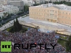 Протестът в Гърция отвисоко