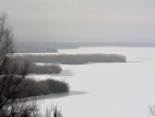 Езерото в резервата "Сребърна" - сковано от лед