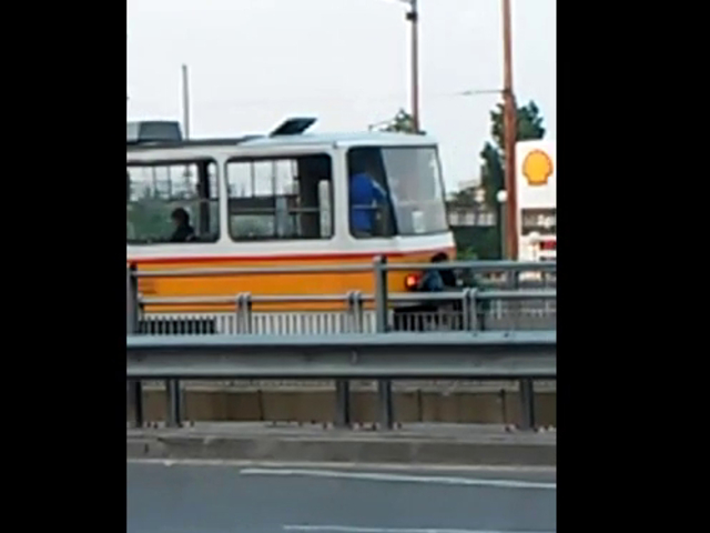 Ромски деца се возят на трамвай, опасно!