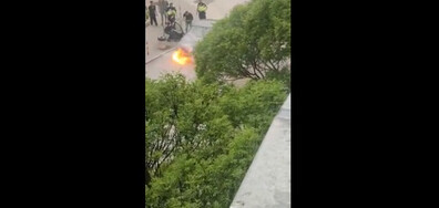 Автомобил се запали в центъра на Велико Търново
