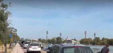 Паркирани автомобили на алеите на Гребната база в Пловдив