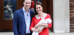 Като принцеса Даяна: Кейт избра червена рокля за изписването на бебето (СНИМКИ)