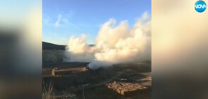 Наблюдават горящите бали край химическия завод в Девня
