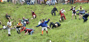 Традиционно състезание по търкаляне на сирене (ВИДЕО)