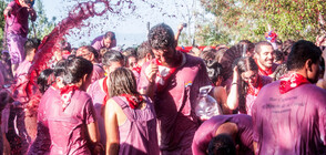 Испанци се заливат с вино в традиционна фиеста (ВИДЕО+СНИМКИ)