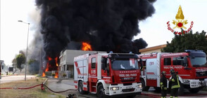 Голям пожар в Италия засегна цеховете на 15 компании (ВИДЕО)