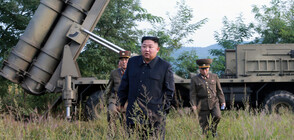 Изпитание на свръхголяма реактивна система за залпов огън в Северна Корея