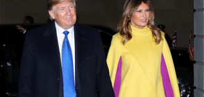 ЖЪЛТОТО Й ОТИВА: Мелания с прелестен тоалет на приема в Бъкингам (ГАЛЕРИЯ)