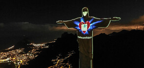 Сложиха маска върху лицето на статуята на Христос в Рио (ВИДЕО+СНИМКИ)