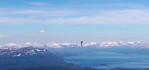 РЕКОРД: Четирима германци преминаха по въже на 600 м над шведска долина (ВИДЕО)