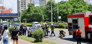 Мъж е в тежко състояние след катастрофа в София (ВИДЕО+СНИМКИ)