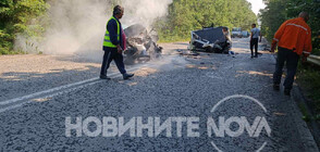 Тежък удар между тир и кола край Враца, има жертва (СНИМКИ)
