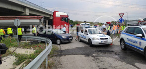 Камион блъсна кола с бебе на протеста на пътните строители в Благоевград (ВИДЕО)