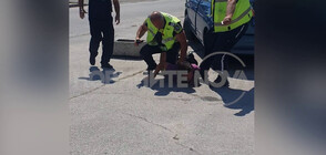 След гонка с полицията, мъж заби колата си пред сградата на КАТ-Пловдив (ВИДЕО)