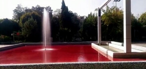 Протестиращи оцветиха водите на фонтани в Техеран в кървавочервено (ВИДЕО)