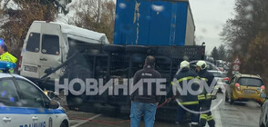 Тир и микробус се удариха на пътя Русе-Варна (ВИДЕО+СНИМКИ)