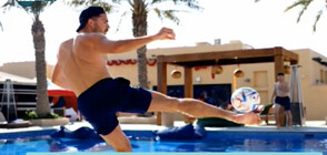 Нестандартна тренировка: Футболисти на Англия демонстрират умения край басейн в Катар (ВИДЕО)