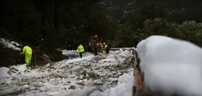 Сняг изненада жителите на Майорка, затвори пътища (ВИДЕО)