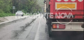 Тир се завъртя и временно блокира пътя Велико Търново - Русе