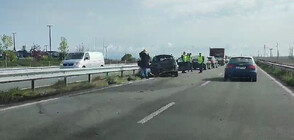 Катастрофа с две коли затруднява движението по Околовръстното в Поморие (ВИДЕО)