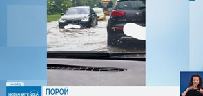 Проливен дъжд наводни пътя Панчарево-Кокаляне