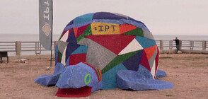 Гигантска костенурка от пластмаса се появи на плаж в Ливан (ВИДЕО)