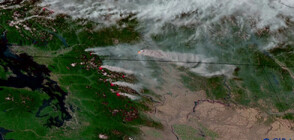 КАДРИ ОТ САТЕЛИТ: Вижте носещия се дим от хилядите горски пожари в Канада (ВИДЕО)