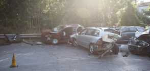 4 коли се удариха на Околовръстното в София, пострадала е жена (СНИМКИ)