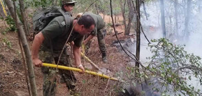 Втори ден военни гасят пожара край пловдивското село Добростан