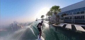 Американец скочи от басейн на 294 метрова сграда в Дубай (ВИДЕО)