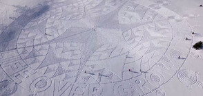 Гигантска фреска изникна в снега по планински склон в Швейцария (ВИДЕО)