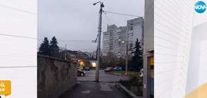 Без достъп на коли и линейки: Огромен стълб блокира улица към жилищен блок в София