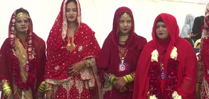 Десетки влюбени се ожениха на масова сватба в Индия (ВИДЕО)