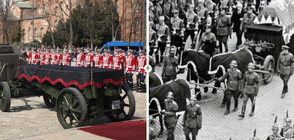 Литийното шествие: Лафет от гаубица пренесе тленните останки на патриарха (ВИДЕО)