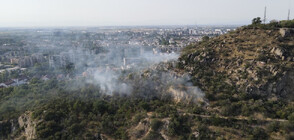 Пожар на най-високото тепе в Пловдив (ВИДЕО+СНИМКИ)