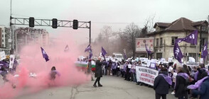 Затворено кръстовище и димки: Служители на МОСВ излязоха на протест