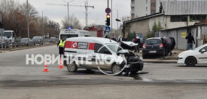 Челен сблъсък на два автомобила в Пловдив