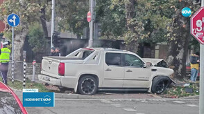 Шофьор избяга от катастрофа, удари светофар и се заби в дърво