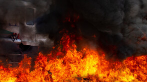 Камион гори на АМ "Марица"