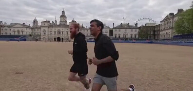 Британският премиер тича в Лондон (ВИДЕО)