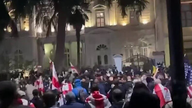 Протестиращи в Грузия опитаха да влязат в президентския дворец