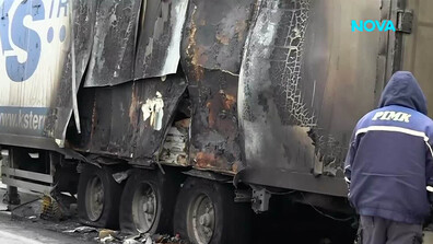 Запалил се камион затруднява движението по източния обходен път на Пловдив